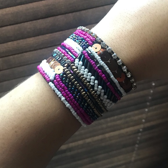 mark. Beaded back lace and bracelet set pink/gold - Picture 6 of 8